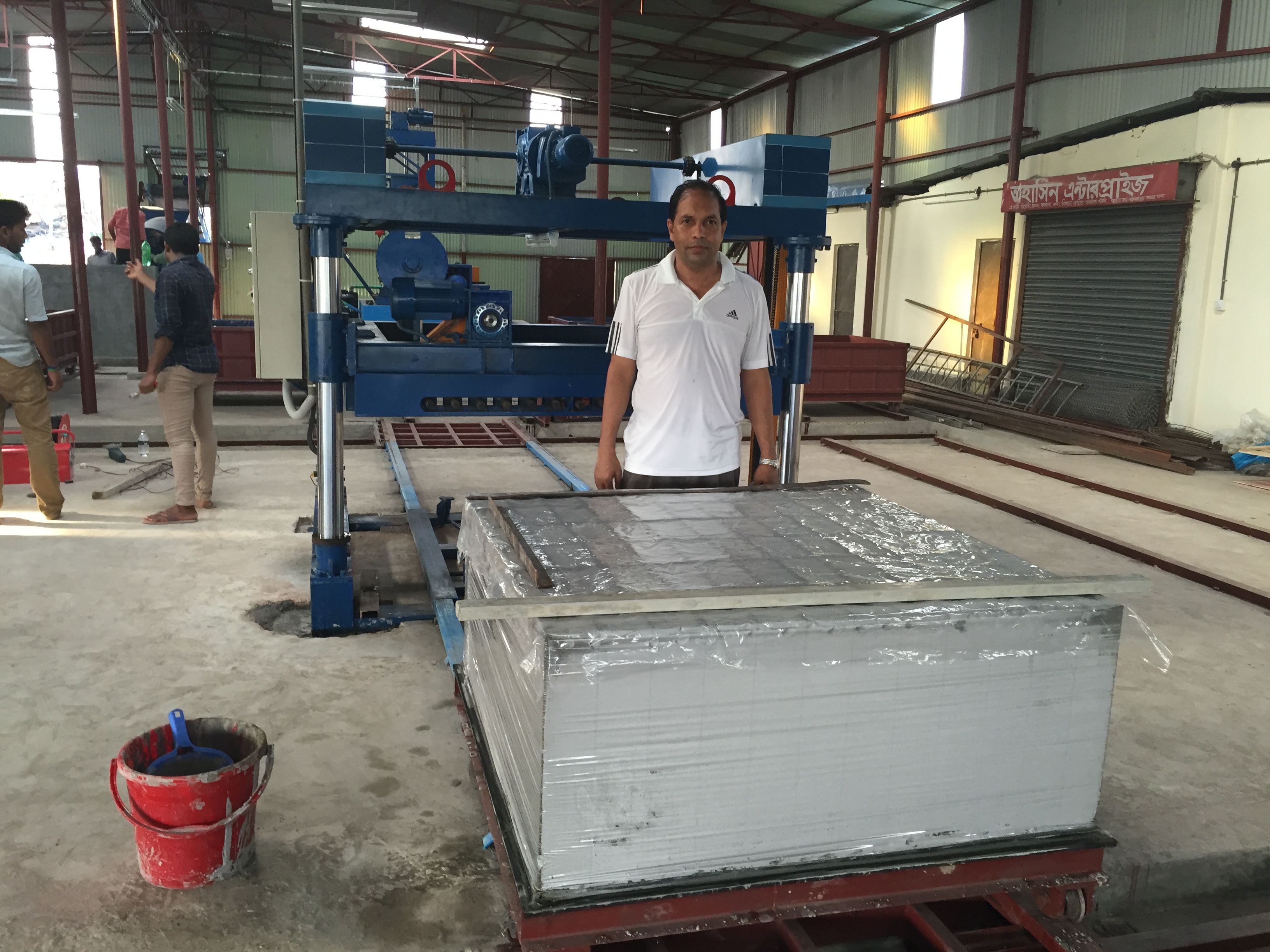 CLC Block making machine - MasterCut 3 in a CLC block factory in India