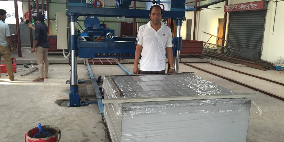 CLC Block making machine - MasterCut 3 in a CLC block factory in India