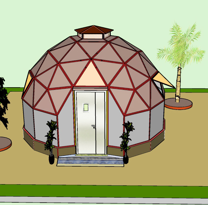 Nhà vòm bán cầu lắp ghép bằng tấm bê tông nhẹ đúc sẵn